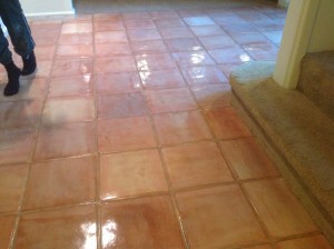 custom stained white wash saltillo tiles