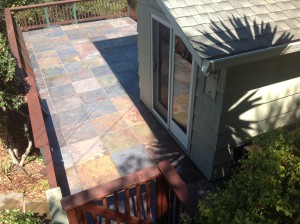 cleaned slate tile patio