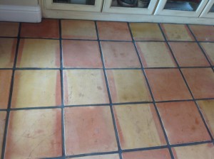 dirty saltillo tile floor coronado