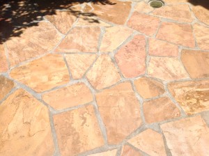 flagstone patio restored