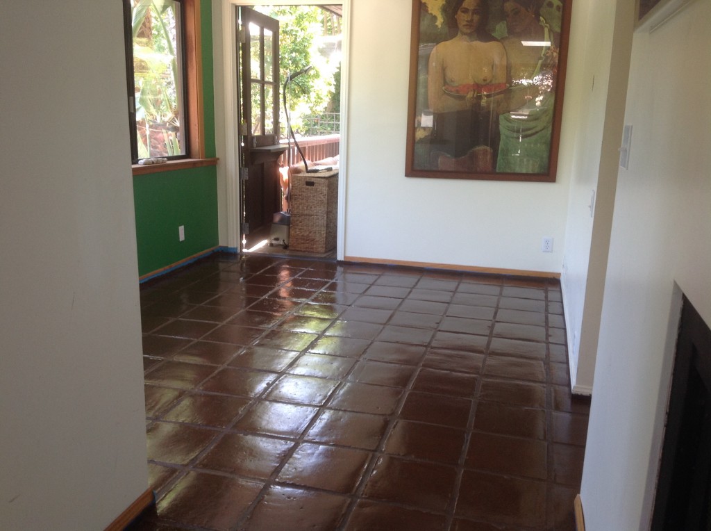 staining saltillo tile floor