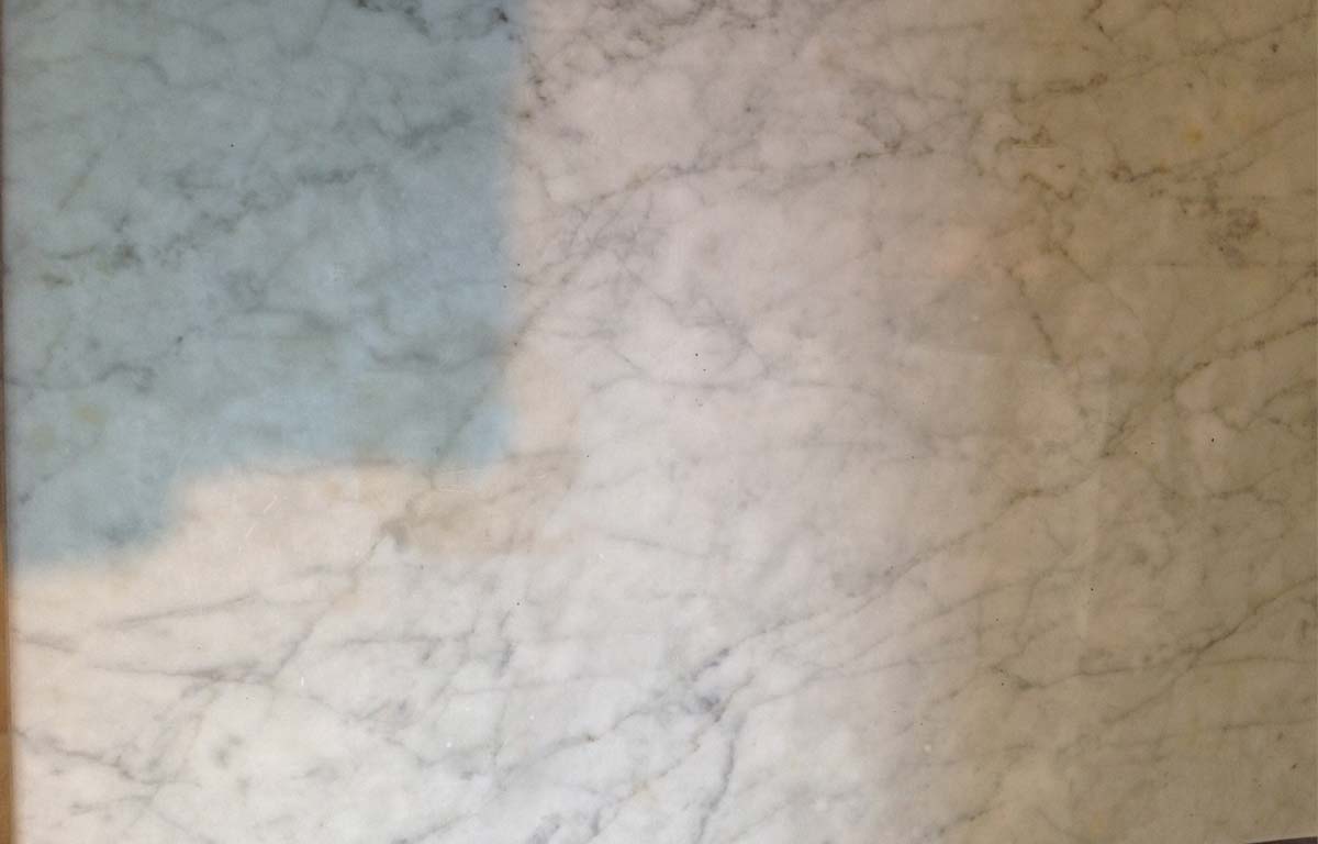 Chlorine Bleach Disaster on White Carrera Marble