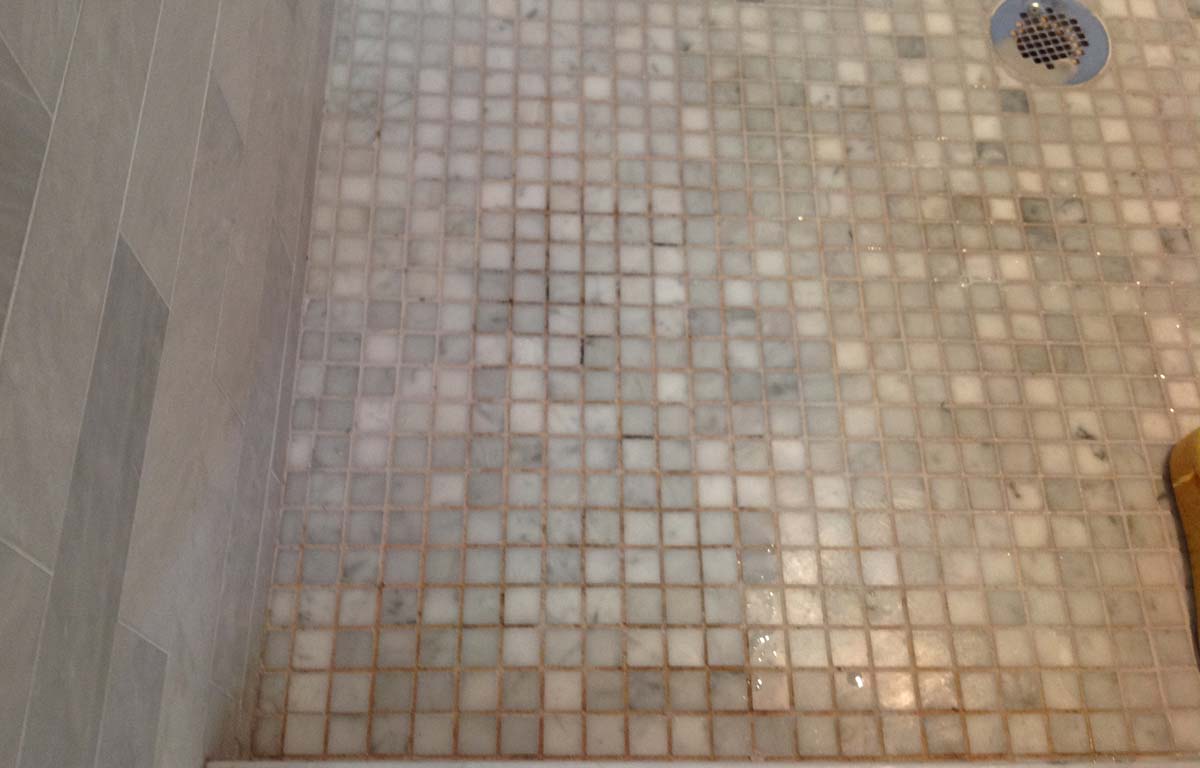 Chlorine Bleach Disaster on White Carrera Marble